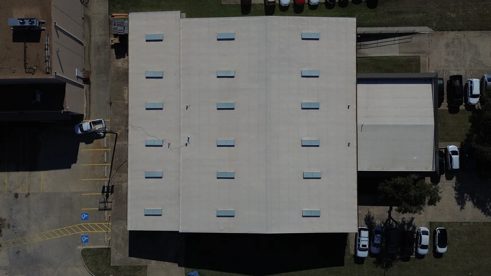 Top-down aerial view used for parcel-level roof verification
